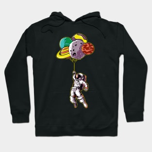 Astronaut With Space Balloons Hoodie